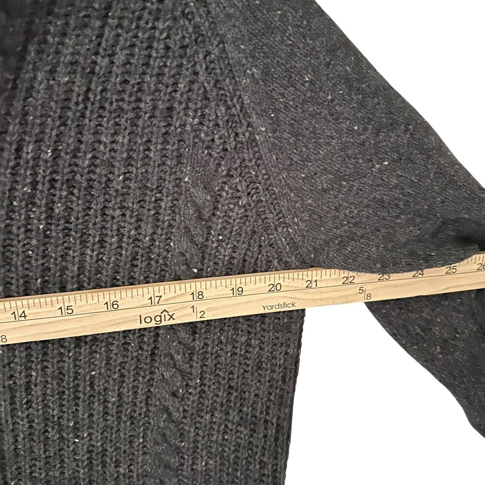 Irelandseye Men's Dark Grey Wool and Cashmere 1/4 Zip Cableknit Sweater S - Picture 5 of 6